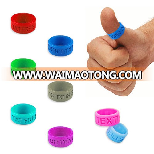 Promotional Logo Debossed Finger Bands, Silicone Thumb Rings