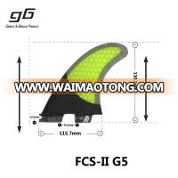 Performance Core and Honeycomb Fibreglass FCS II G5 Surfboard Fins - Tri Thruster Set FCS II Medium Size Fcs Fins Shortboard