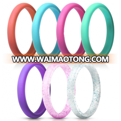 7-pack silicone wedding ring band for women size 4-10