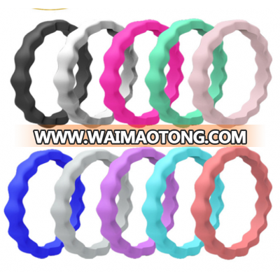 3mm width multi colors silicone finger ring for women size 4 to size 10