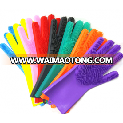 Hot selling magic silicone gloves Dish Washing Gloves Cleaning Scrubbing