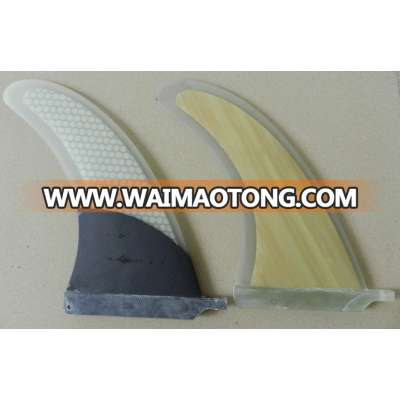 surf fins with fiberglass and carbon fiber/bamboo