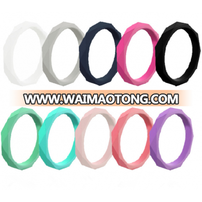 diamond pattern Silicone Rubber Wedding Bands for Men & Women