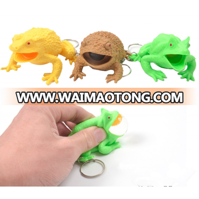 Squeeze Frog Stress Ball squeeze egg throwing with key ring relief